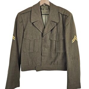 U.S. Army‎ M-1950 Ike Jacket and Military Issued Button Down shirt, 42R (approx)